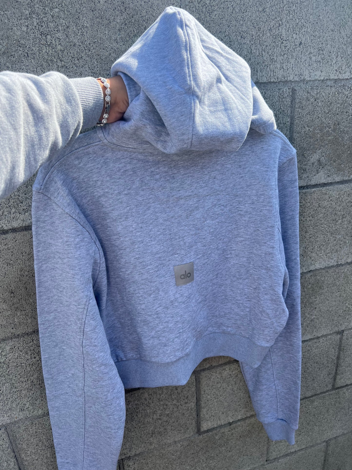 Grey alo crop sweater