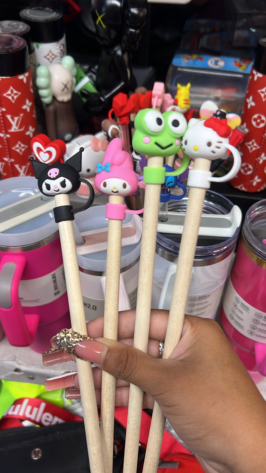 Hello kitty straw toppers