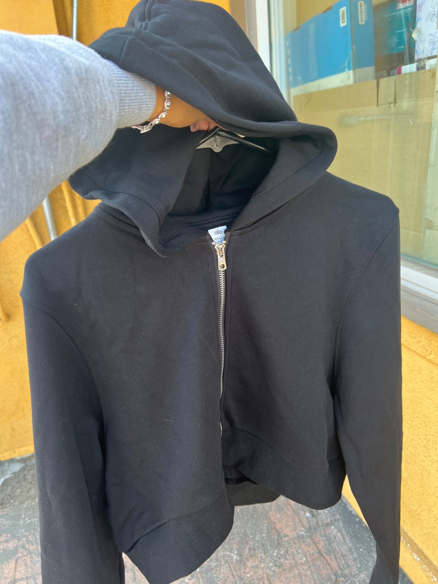 Alo crop sweater black