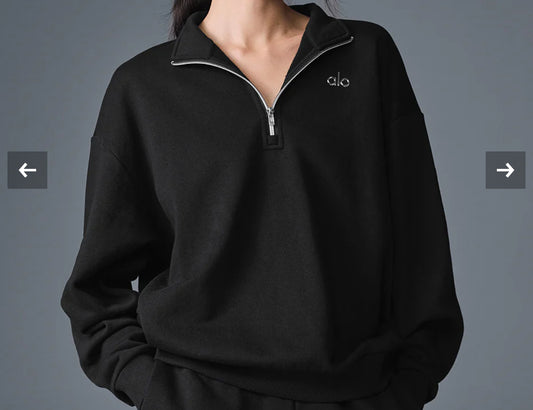 Half quarter zip sweater black L