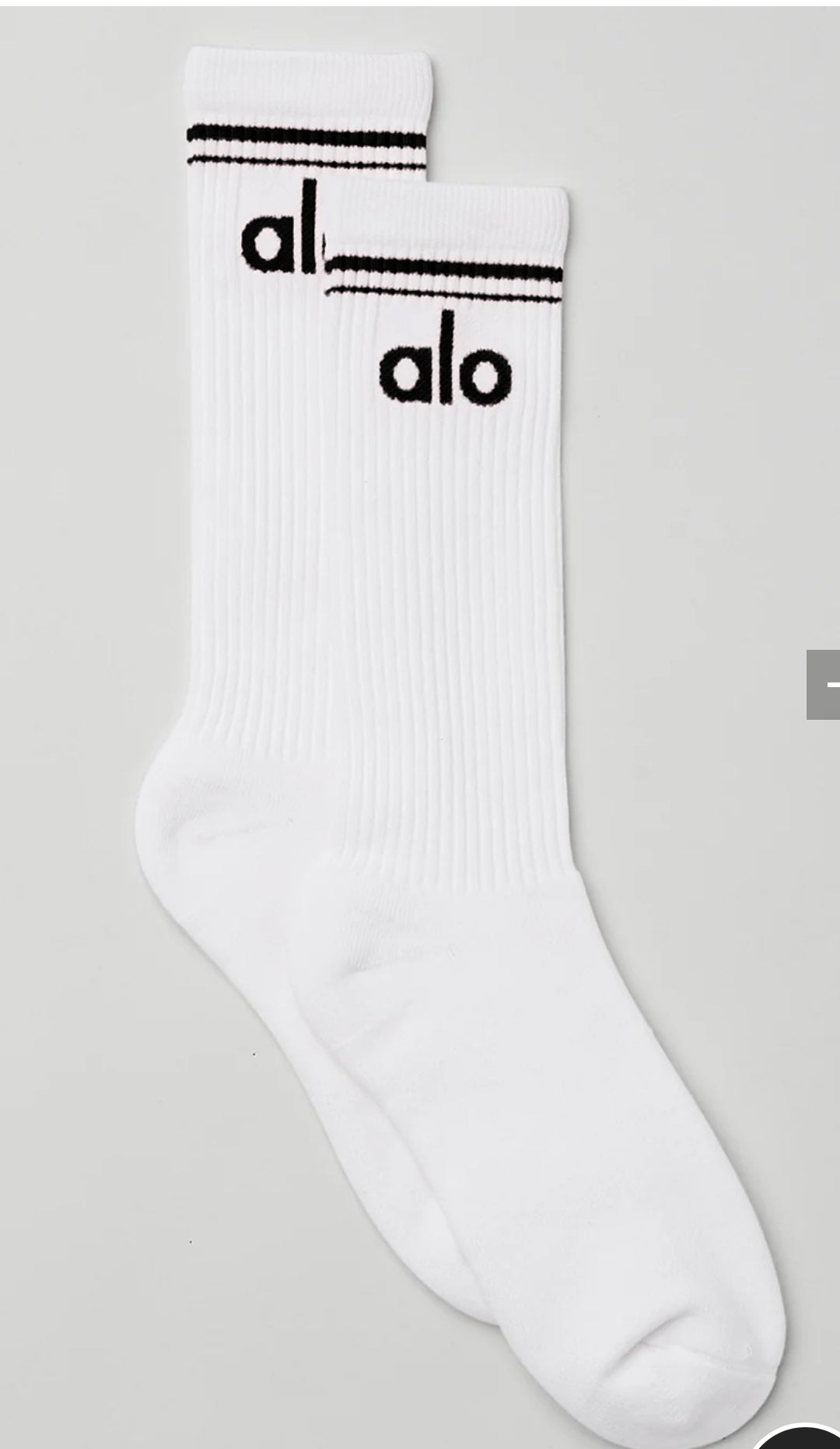 Long white alo socks